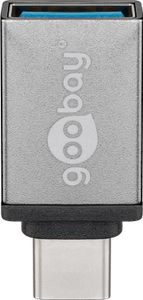 USB-C™/USB-A OTG Super Speed-Adapter für den Anschluss von Ladekabeln 3.0, grau