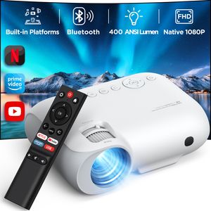 Yoton Y9 Beamer WiFi Bluetooth - 450 ANSI Lumen 4K-Unterstützung, Natives 1080P Full HD, Eingebaut Netflix/Prime Video Eingebaut
