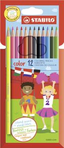 Barevná tužka - STABILO color - balení po 12 kusech - 12 různých barev včetně 2 neonových barev