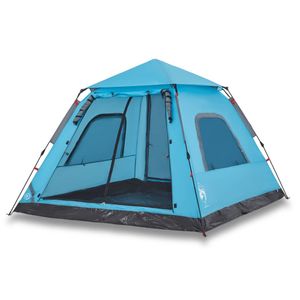 vidaXL Kuppel-Campingzelt 5 Personen Blau Quick Release