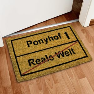 Relaxdays 10016760, Dekoracyjne wycieraczka, Zewnętrzna, Prostokątny, Czarny, Żółty, Wzór, Kokos