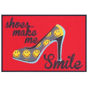 SMILEY Waschbare Fußmatte Shoes make me smile - ca 50 x 75 cm Wash+Dry