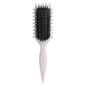 Curl Hair Brush, Lockenbürste , Curl Define Stylingbürste, Wildschweinborsten Bürste, Haarbürste zum Entwirren & Stylen für Frauen, Aprikose