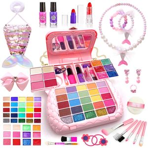 Kinderschmink Set Mädchen Schminkkoffer mit Schmuck 57 PCS Waschbar Schminke Kinder Make-Up Set Spielzeug Prinzessin Kinderschmink Set Mädchen Schminkkoffer mit Schmuck 57 PCS Waschbar Schminke Kinder Make-Up Set Spielzeug Prinzessin