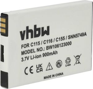 vhbw Akku kompatibel mit Motorola V170, V171, C155, C156, C115, C116, C117, C139, C140, C118, C121 Handy Smartphone Telefon (900 mAh, 3,7 V, Li-Ion)