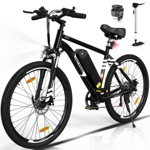 HITWAY Elektrofahrrad, MTB 26 * 2,1City-E-Bike für Erwachsene, mit abnehmbarer 36V12Ah Lithiumbatterie , Heckmotor 432 Wh, 7 Gang, Reichweite35–90 km