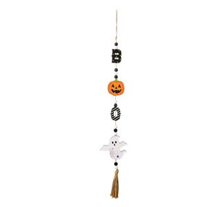 Halloween-Hängedekoration, 59 cm, Halloween-Perle mit Kürbis, Geist, Hexe, Fledermaus, für Wand, Fenster, Horror-Dekoration