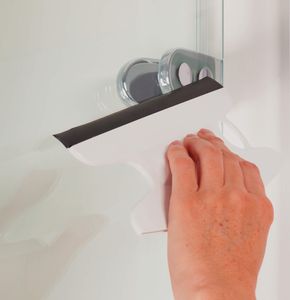 Dusbad Glasabzieher/ Duschabzieher für Duschabtrennungen/ Duschkabinen gerade / rund - Made in Germany z.B. Dusar, Schulte, Breuer, Kermi, Hüppe Runddusche
