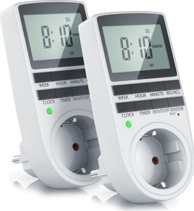 BEARWARE 2x Zeitschaltuhr LCD-Display / 3680W / 10 konfigurierbare Programme