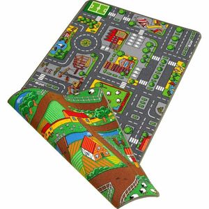 Meubinex oboustranný hrací koberec, hrací koberec, koberec na hraní, dětský koberec, auto, 100 x 190 cm, 49820010