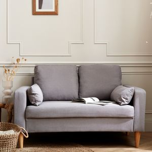 sweeek - 2-Sitzer Sofa - Hellgrau