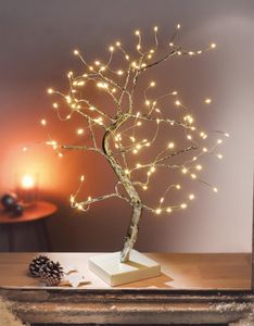 Lichterbaum "Silber" mit 108 warmweißen LEDs, 45 cm hoch, Leuchtbaum, LED Baum, Fensterdeko