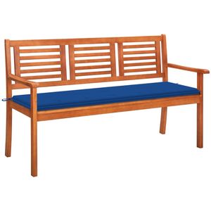 Möbel 3-Sitzer-Gartenbank mit Auflage 150 cm Massivholz Eukalyptus - Gartenbänke 2024