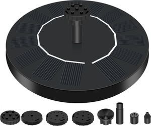 Solar Springbrunnen, 1.7W Solar Teichpumpe mit 8 Düsen Solar Schwimmender Fontäne Pumpe für Garten, Teich (Schwarz) Solar Springbrunnen, 1.7W Solar Teichpumpe mit 8 Düsen Solar Schwimmender Fontäne Pumpe für Garten, Teich (Schwarz)