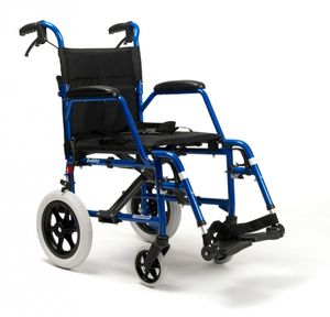 FabaCare Rollstuhl Bobby, Leichtgewicht Faltrollstuhl, Reiserollstuhl, faltbar, Transportrollstuhl, bis 115 kg, Sitzbreite 42 cm
