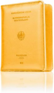 Reisepasshülle - Reisepass RFID Designer Travel Wallet - Praktischer Passport Cover mit Fächern für Impfpässe & Co - Reiseorganizer Etui