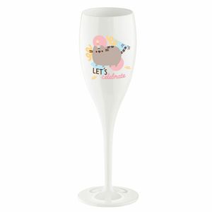 Koziol Sektglas Cheers No.1 Pusheen Lets Celebrate, Kunststoff, Cotton White, 100 ml, 8031525