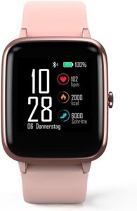 Smartwatch für Damen,wasserdicht (Fitness-Tracker für Herzfrequenz/Kalorien, Sportuhr mit Schrittzähler, Schlafüberwachung, Musiksteuerung,iOS Android