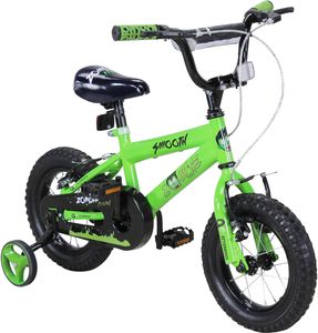 Actionbikes Kinderfahrrad Zombie 12 Zoll - Kinder Fahrrad - V-Brake Bremsen - Kettenschutz - Fahrradständer - Stützräder - 2-5 Jahre (Grün)