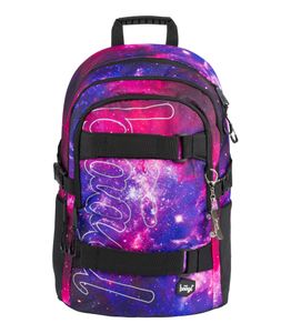 Baagl Schulrucksack für Mädchen Teenager - Skateboard Rucksack - Kinderrucksack mit Laptopfach und Brustgurt für Schule (Skate Galaxy)