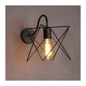 Retro Industrial Wall Sconce Cube Caged Light Fixture Pendant Lighting