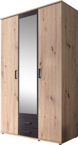 Kleiderschrank Drehtürenschrank Artisan Eiche 120 cm - CHICAGO - Die Möbelfundgrube