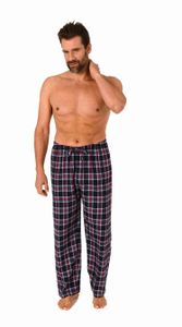 Herren Flanell Schlafanzug Pyjama Hose lang kariert aus Baumwolle - 222 122 15 872