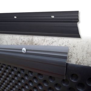 LEMAL Noppenbahn Abschlussprofil PT6 (2 Meter) PVC Kunststoff anthrazit, Noppenfolie Mauerschutz, Menge:2 Meter / 1 Leiste