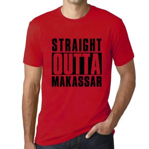 Herren Grafik T-Shirt Direkt aus Makassar – Straight Outta Makassar – Öko-Verantwortlich Vintage Jahrgang Kurzarm Lustige Druck Geburtstag Geschenk