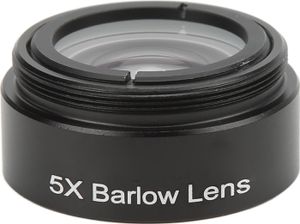 Pomocný objektív stereomikroskopu Sxhlseller s 5-násobným zväčšením, Barlowova šošovka z hliníkovej zliatiny, vhodná pre okuláre astronomických teleskopov