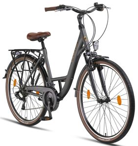 Licorne Bike Violetta Premium City Bike in 28 Zoll - Fahrrad für Mädchen, Jungen, Herren und Damen - Shimano 21 Gang-Schaltung - Hollandfahrrad