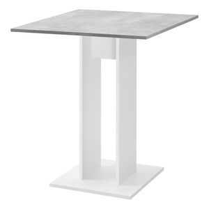 Küchentisch Quadratisch 65 x 65 x 78 cm Säulentisch Esszimmertisch aus Spanplatte Speisetisch Tisch Weiß / Beton-Optik [en.casa]