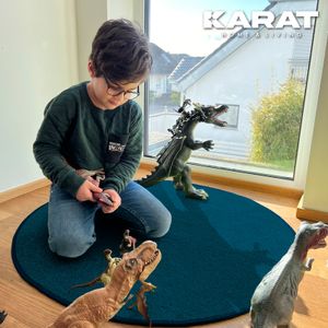 Kinderspielteppich Crocodile Rund viele Farben & Größen Blau 195 cm Durchmesser