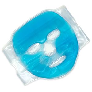 Kühlende Gesichtsmaske Augenmaske Gelmaske Kühlmaske Blau mit Klettverschluss Gel