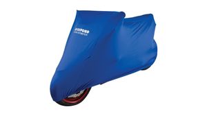 Oxford Protex Stretch-Fit Indoor Premium Motorrad Abdeckplane (Blue,L)