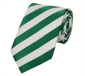 Schlips Krawatte Krawatten Binder 8cm grün weiß gestreift Fabio Farini