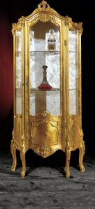 Goldene Holz Vitrine Schrank Glas Schränke Regal Vitrinen Italienische Möbel neu