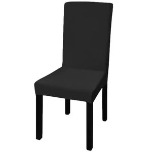 vidaXL 6 ks čiernych krytov stoličiek Rovné roztiahnuteľné