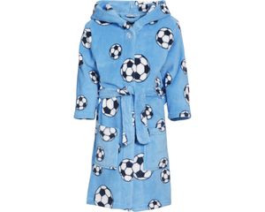 Playshoes - Fleece-Bademantel für Kinder - Football - Blau