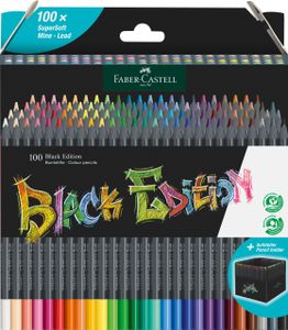 FABER-CASTELL Dreikant-Buntstifte Black Edition 100er Etui