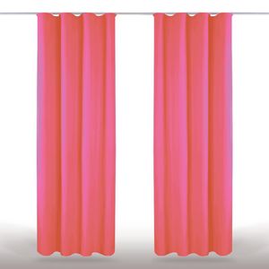 2x Gardinen Microfaser mit Kräuselband (Pink), Größe: 140x175cm