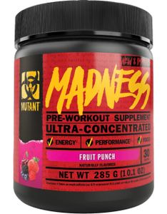 Mutant Madness 285 g Früchtepunsch / Trainingsbooster / Pre-Workout-Formel, die ausschließlich für hochintensive Workouts entwickelt wurde