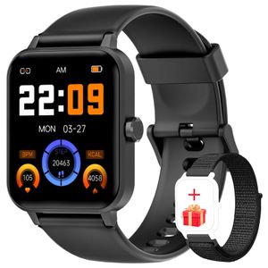 Smartwatch für Damen Herren, Blackview R30 1,85" großer HD Touch-Farbbildschirm Fitnessuhr, Temperaturmessung/Überwachung von SpO2/Pulsuhr/ Fitness Tracker, Armbanduhr für Android IOS（Schwarz）