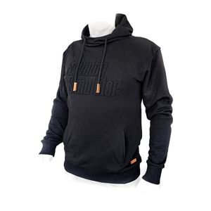 Landwirtschafssimulator Hoodie XXL 100% Baumwolle schwarz mit Lederapplikationen