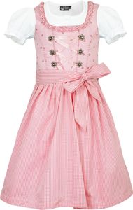 MADDOX Kinder Dirndl "Zillertal" 3-tlg. | Blümchen Rosa Weiß Größe: 104