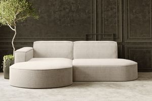 Kaiser Möbel Ecksofa Designer MODENA STUDIO stoff Dicker cord Poso Beige Links Kaiser Möbel Ecksofa Designer MODENA STUDIO stoff Dicker cord Poso Beige Links