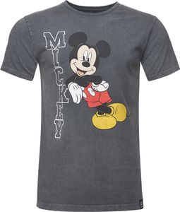 Recovered T-Shirt Disney Mickey Leaning im zeitlosen Design dunkelgrau S