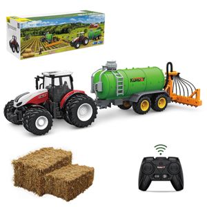 RC-Traktor Ferngesteuerter Traktor mit Güllefass, Traktor Spielzeug, Ferngesteuert Ackerschlepper mit Licht und Sound