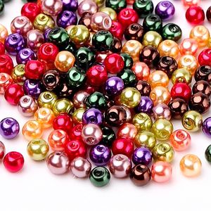 400 Glas-Perlen 4mm Fädelperlen Bastelperlen Schmuckperlen Glasperlen Farbmix, Farbe:Farbmix 9