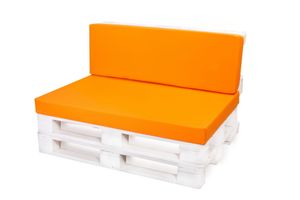 Palettenkissen outdoor | Sitzkissen 120x80 + Rückenkissen 120x50cm Orange | Paletten sitzkissen |  Palettenkissen set |Palettenmöbel kissen | Setgarden